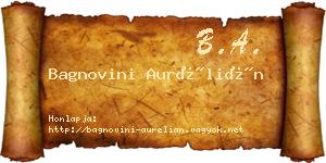 Bagnovini Aurélián névjegykártya